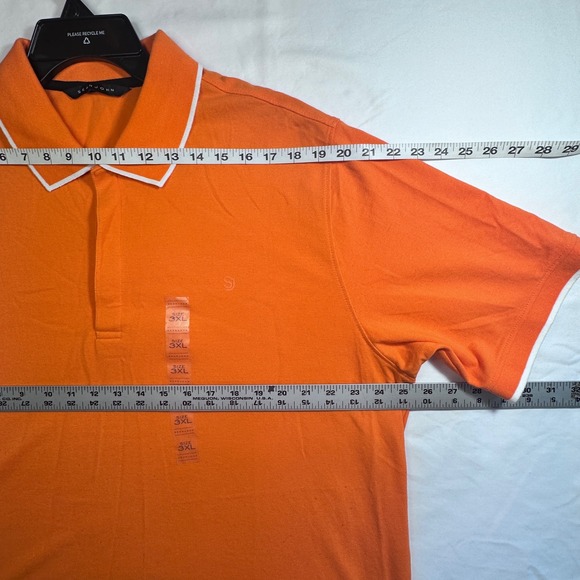 Men's Sean John Orange Short Sleeve Polo Shirt 3XL with White Trim - Picture 6 of 8
